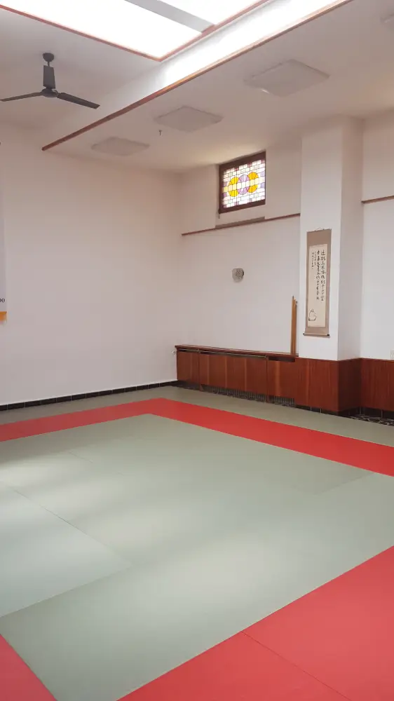 Dojang, von vorne diagonal nach hinten geschaut